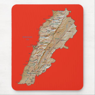 Libanon Karta Mousepad Musmatta