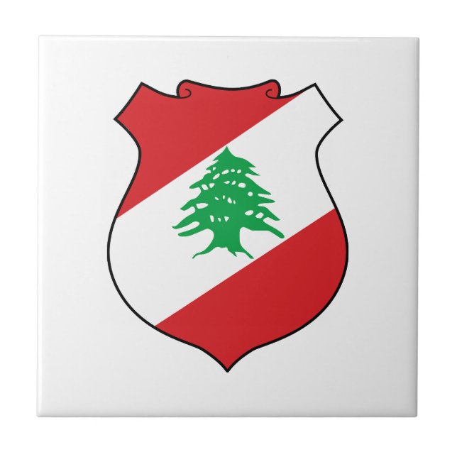 Libanon landskapsvapen symbol emblem flagga kakelplatta (Framsidan)