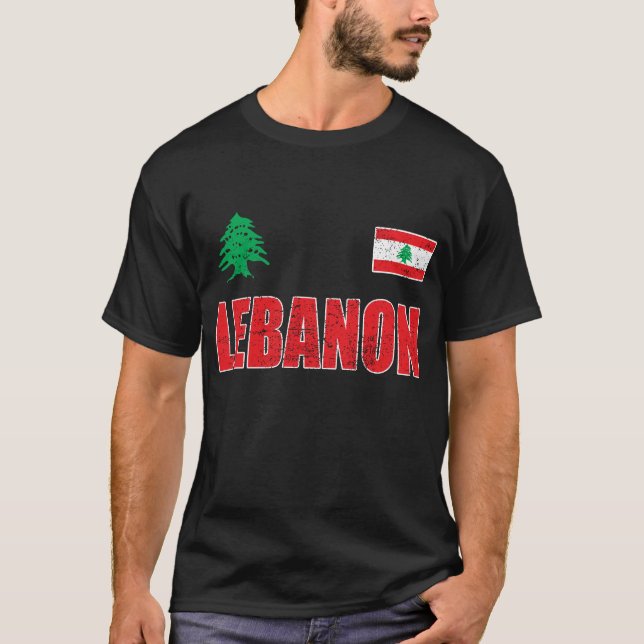 Libanon,libaneser,Flagga av Libanon,Libanon Flagga T Shirt (Framsida)
