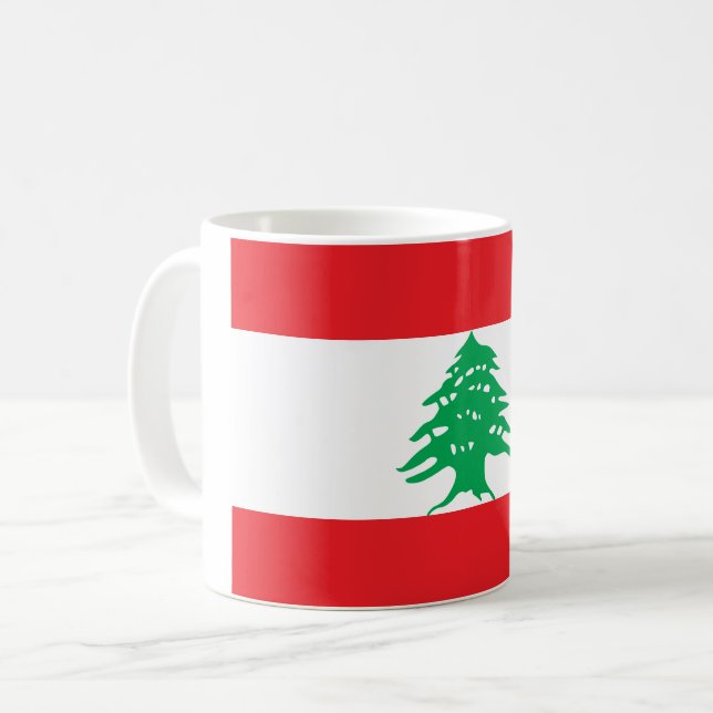 Libanon (libanesiska Flagga) Kaffemugg (Framsida vänster)