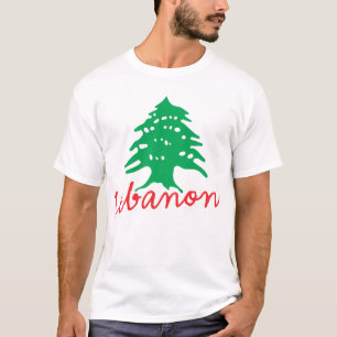 Libanon Namn med libanesisk Flagga Cedar Träd T Shirt