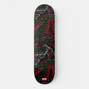 Libanon Nationell Stolthet Wordcloud Skateboard