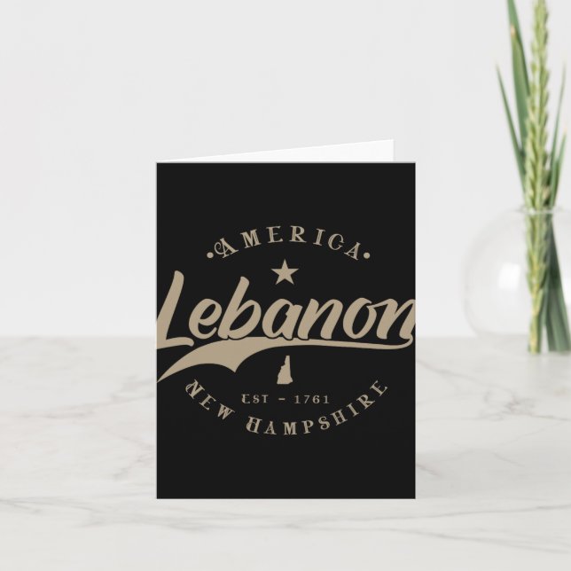 Libanon New Hampshire Kort (Framsida)