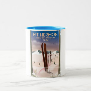 Libanon och Syrien Mt Hermon Ski Två-Tonad Mugg