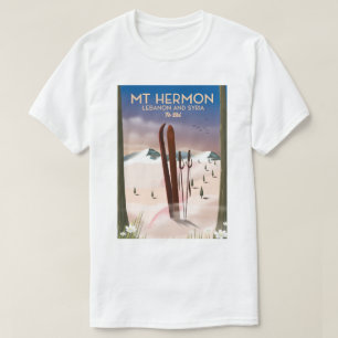 Libanon och Syrien Mt Hermon Skidåkning T Shirt