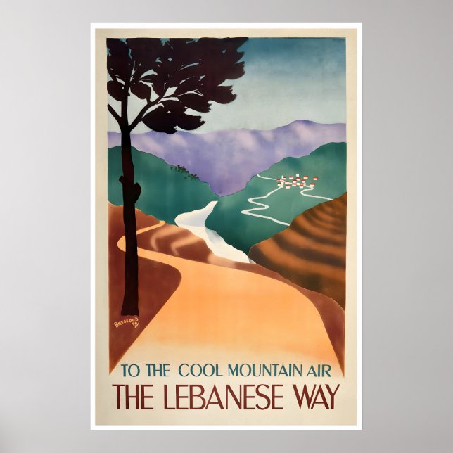 Libanon Resa Poster Vintage Libanesisk Konst (Framsidan)
