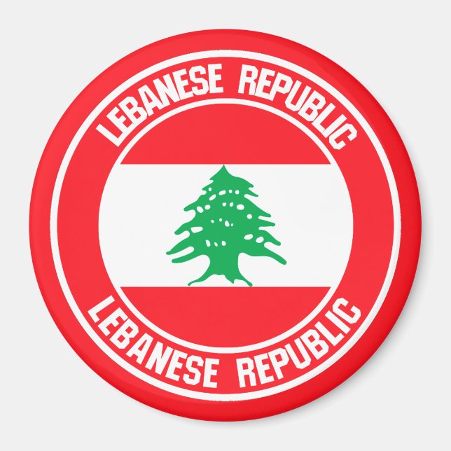 Libanon Round Emblem Magnet (Framsidan)