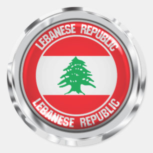 Libanon Round Emblem Runt Klistermärke