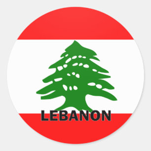 Libanon Roundel Flagga Runt Klistermärke