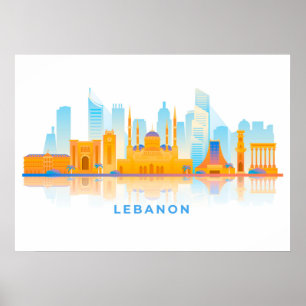 Libanon Skyline Poster