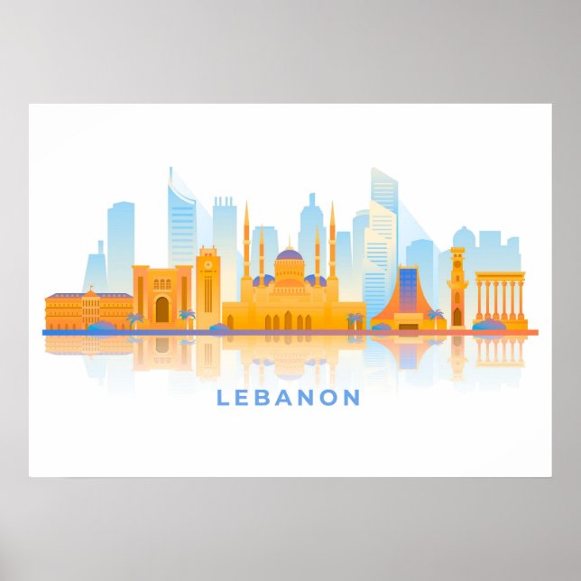 Libanon Skyline Poster (Framsidan)