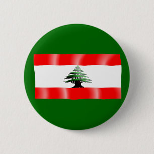 Libanon som vinkar flagga, knäppas knapp