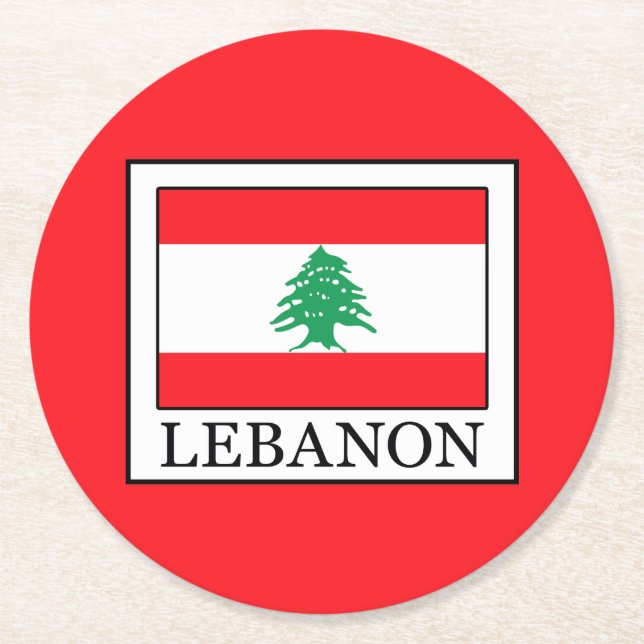 Libanon Underlägg Papper Rund (Framsidan)