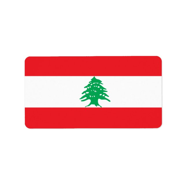 Libanonflagga Adressetikett (Framsidan)