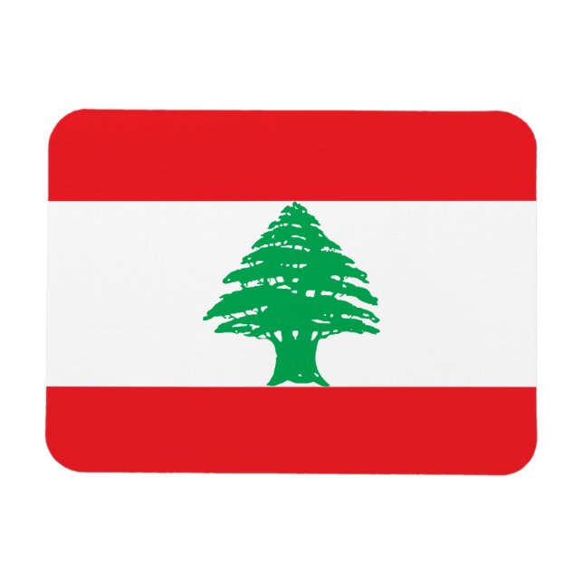 Libanonflagga Magnet (Horisontell)