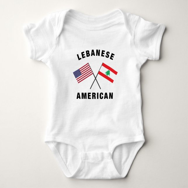 Libanons amerikanska Flagga T Shirt (Framsida)