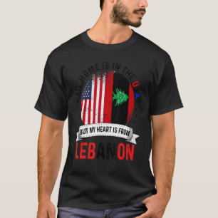 Libanons amerikanska patriot Heart från Libanon Fl T Shirt