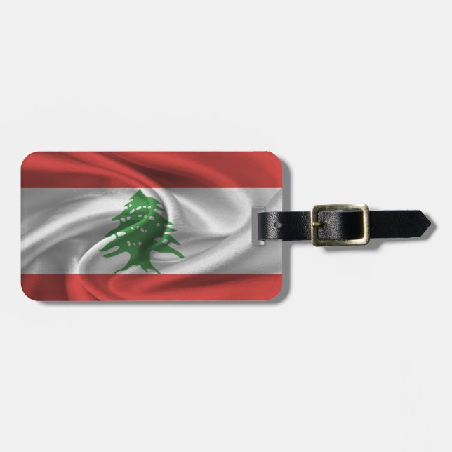 Libanons flagga bagagebricka (Horisontell Framsida)