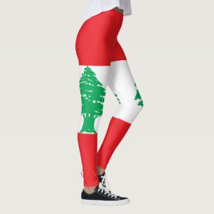 Libanons flagga leggings