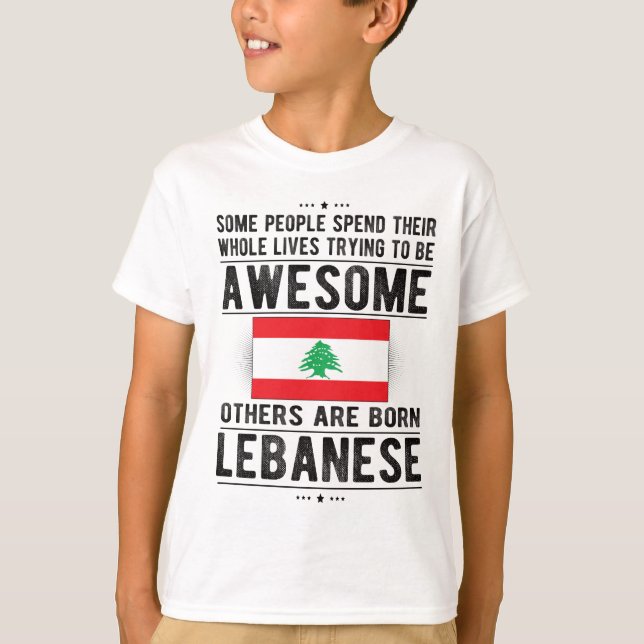 Libanons Flagga Libanons kulturarv Libanesiska röt T Shirt (Framsida)