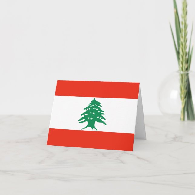 Libanons Flagga Notecard Kort (Framsida)