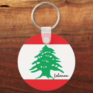 Libanons flagga och Libanon - resa/sportfantast Nyckelring