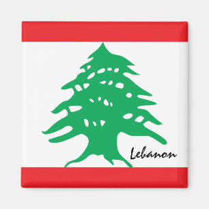 Libanons flagga och resa Libanon/sportfantaster Magnet