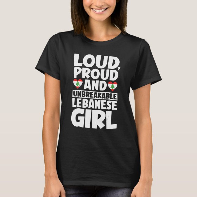 Libanons Flagga Proud Libanese Manar & Women 1 T Shirt (Framsida)