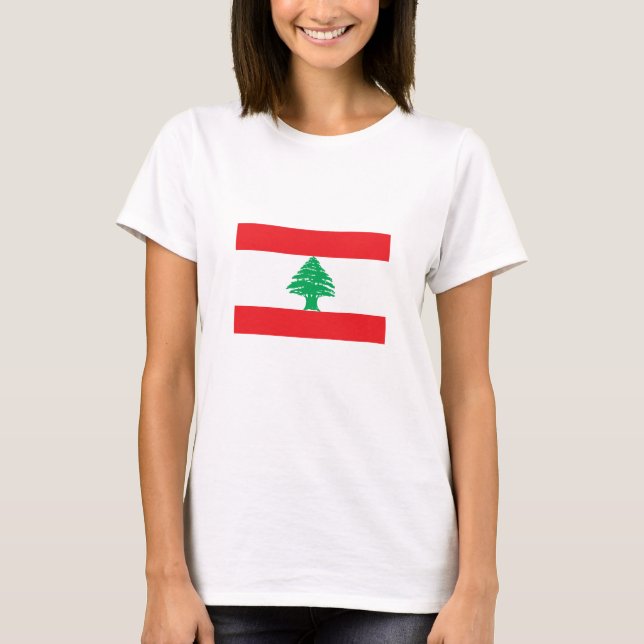 Libanons flagga t shirt (Framsida)