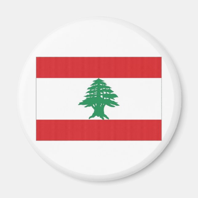 Libanons nationella Flagga Magnet (Framsidan)