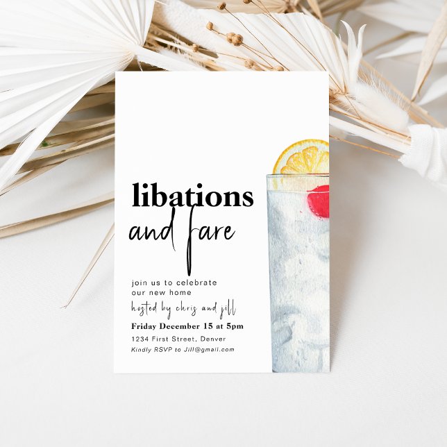 Libations- och gästinbjudan till middagsfester inbjudningar (Skapare uppladdad)