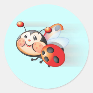 Libby Ladybug Sticker Runt Klistermärke
