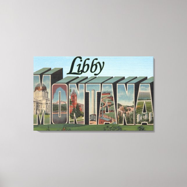 Libby, MontanaLarge Brev ScenesLibby, MT Canvastryck (Framsida)