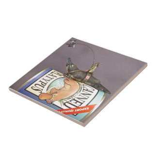 Libby på en näbbdjur på en belägga med tegel kakelplatta