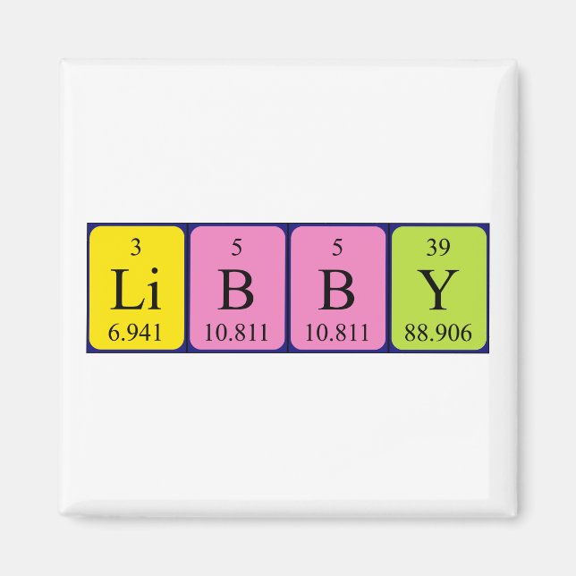 Libby Periodisk magnet bord namn (Framsidan)