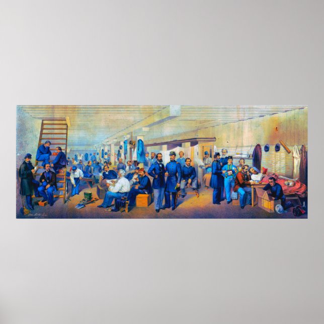 Libby Prison Union-fångar vid Richmond VA 1863  Poster (Framsidan)