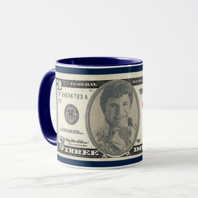 Liberace Queer som 3 dollar Bill Mugg (Framsida vänster)