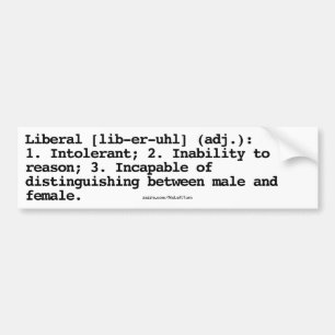 Liberal Definition Bumper Sticker Bildekal
