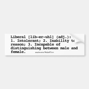 Liberal Definition Bumper Sticker Bildekal