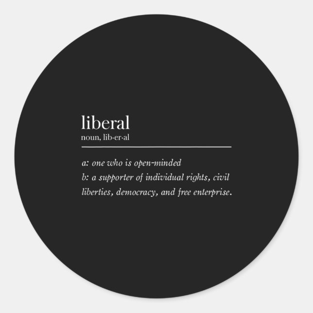 Liberal definition runt klistermärke (Framsida)