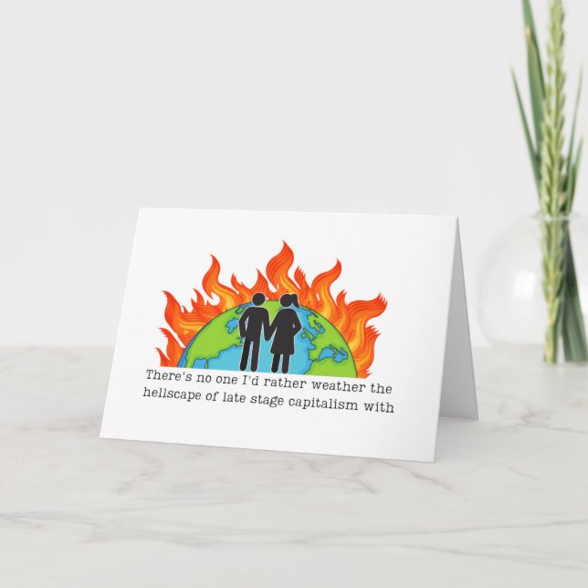 Liberal Humor Valentine Day Card Capitalism Kort (Framsida)