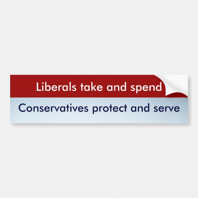 Liberaler mot Konservativ Bumper Sticker Bildekal (Framsidan)