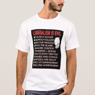 Liberalism är den onda svarten med får t shirt