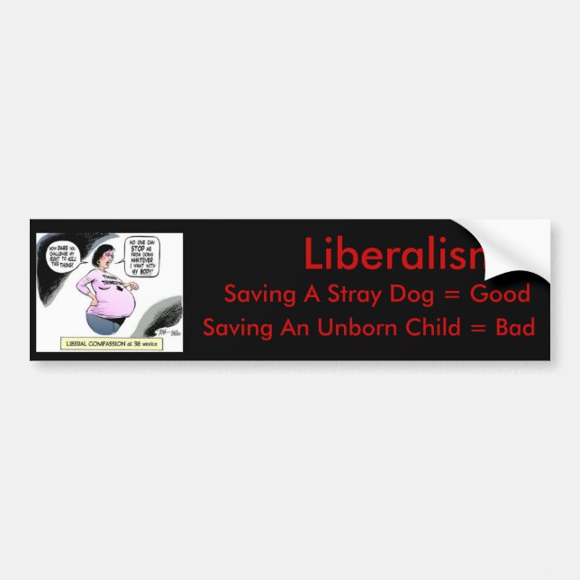 Liberalism: tillfällig hundbra, bebisdåliga bildekal (Framsidan)