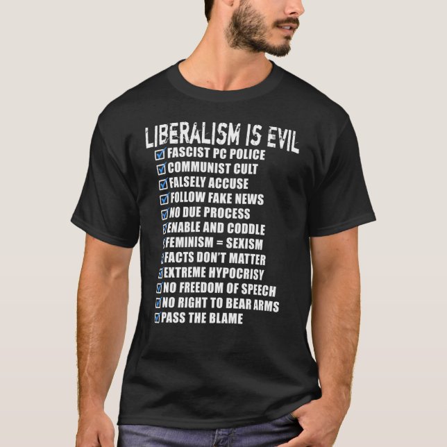 Liberalismen är enkel med listrutorna T-Shirt (Framsida)