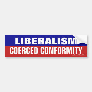 Liberalismen är ett tvångsavtryck av kofångare bildekal