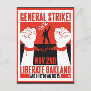 Liberate Oakland Occupy Protest Flyer Vykort