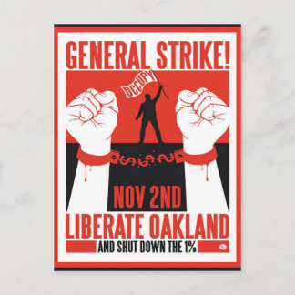 Liberate Oakland Occupy Protest Flyer Vykort