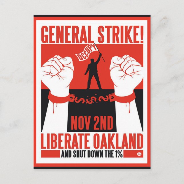Liberate Oakland Occupy Protest Flyer Vykort (Framsida)