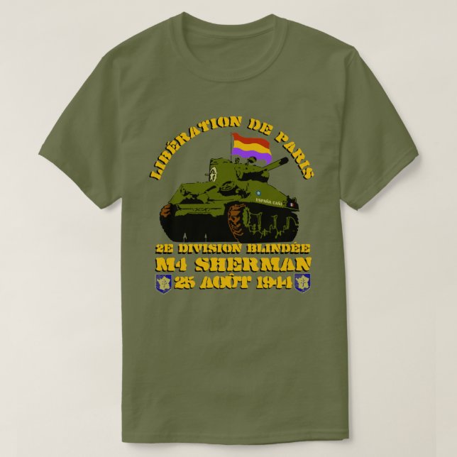 Libération de Paris M4 Sherman T Shirt (Design framsida)